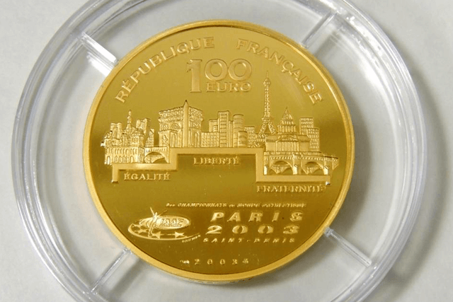 第9回【世界陸上競技選手権パリ大会公式記念コイン】100ユーロ金貨を買取いたしました