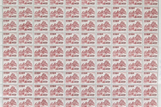 動植物国宝図案切手【姫路城】100面シートを買取いたしました
