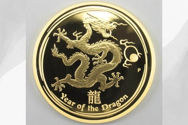 干支ドラゴン2012年製銀貨　オーストラリア造幣局発行1/2oz貴重レア品