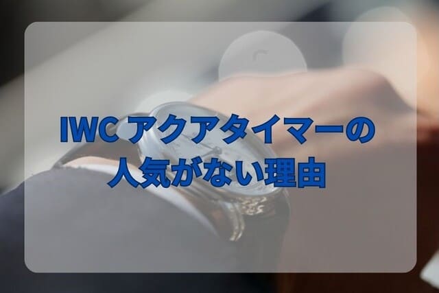 IWC アクアタイマーの人気がない理由