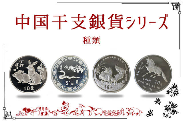 中国干支銀貨の種類