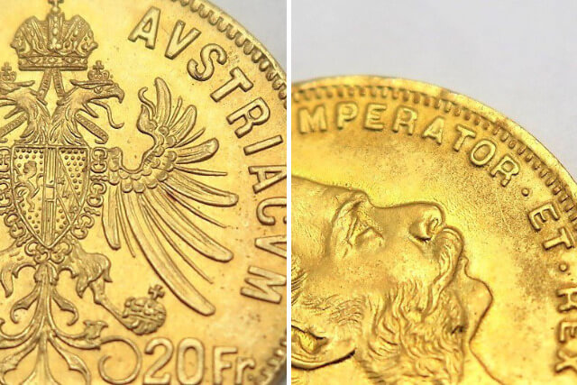 【古銭買取】 「フランツ・ヨーゼフ 8フローリン20フラン金貨（1892年銘）」の種類や特徴を解説