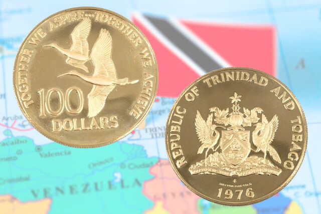 トリニダード・トバゴ共和国 プルーフ100ドル金貨 1976種類外国貨幣硬貨