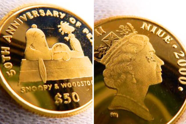 【金・貴金属買取】「ピーナッツ50周年記念スヌーピー50ドル金貨（2000年銘）」の特徴と価値を解説