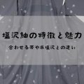 塩沢紬の特徴と魅力｜合わせる帯や本塩沢との違い