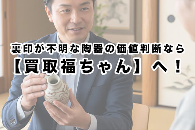 裏印が不明な陶器の価値判断なら【買取福ちゃん】へ!