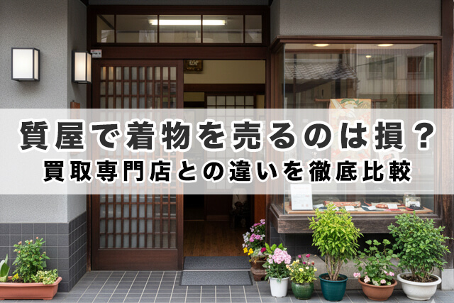 質屋で着物を売るのは損？買取専門店との違いを徹底比較