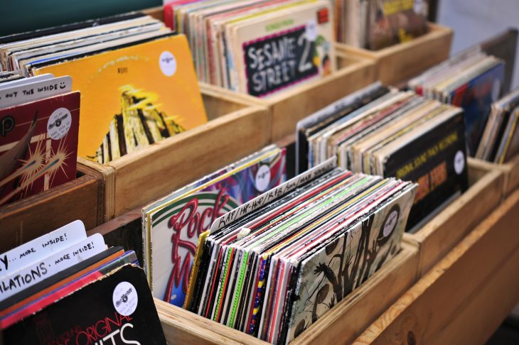 陳列されたレコード