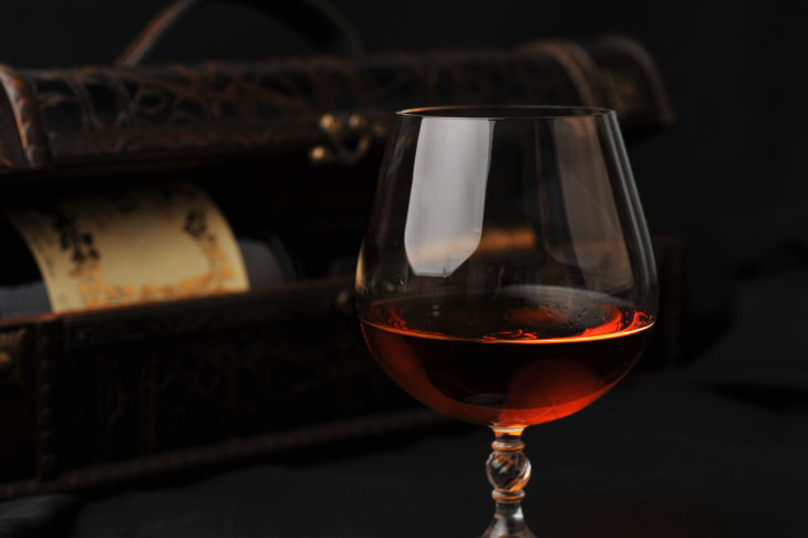 グラスに入ったコニャック