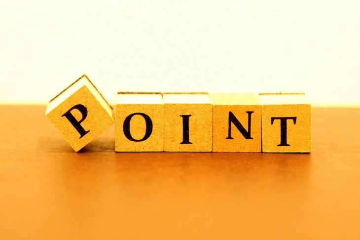 POINTと書いてあるブロック