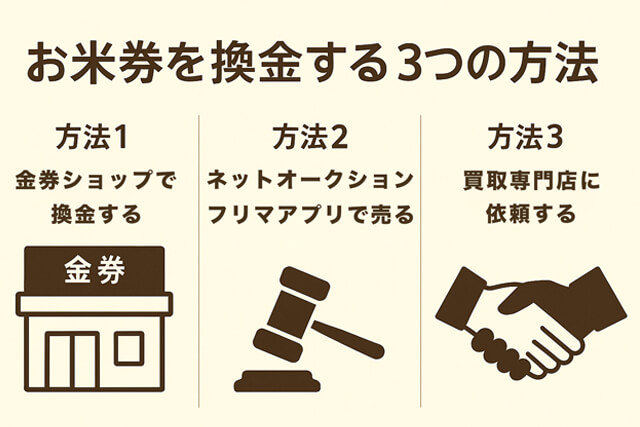 お米券を換金する3つの方法