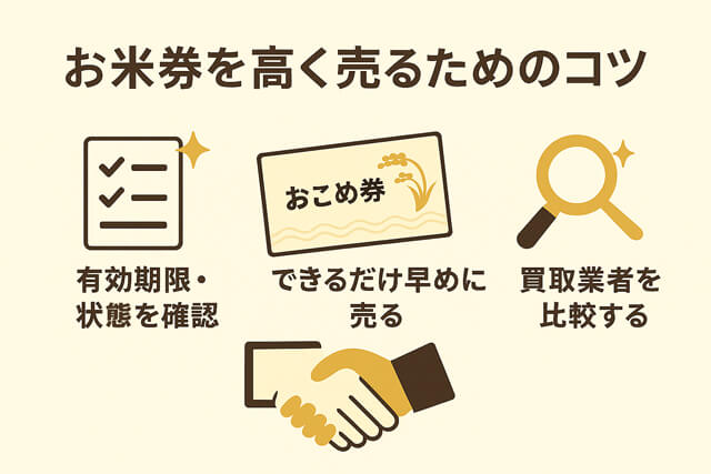 お米券を高く売るためのコツ