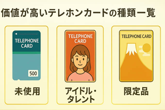 価値が高いテレホンカードの種類一覧