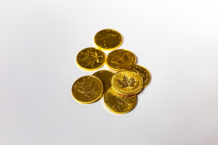 複数のメイプルリーフ金貨