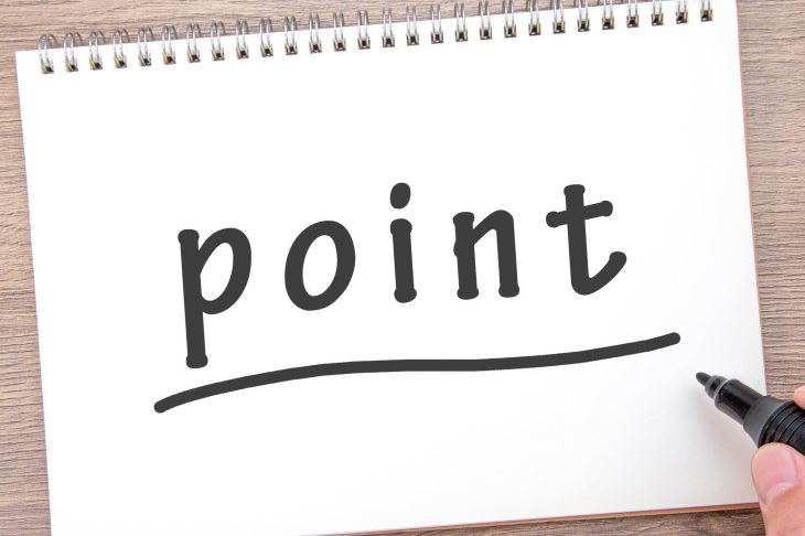 「point」と書かれたボード
