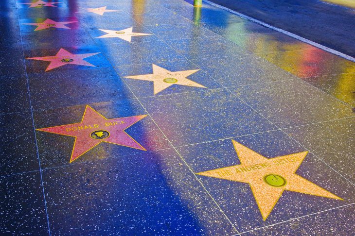 有名人の名前が刻まれたハリウッド・ウォーク・オブ・フェーム