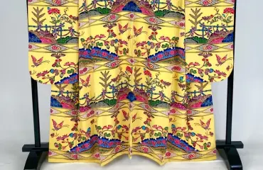 城間栄順 本場琉球びんがた 襦袢セット 紅型 落款 作家物 湖の絲