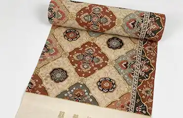 明綴れ 金糸 菱模様 花唐草 宝相華