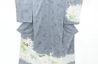 訪問着（千總謹製 貝桶に橘・菊模様刺繍訪問着）