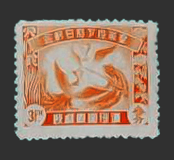 画像：満州国皇帝訪日記念切手 3銭