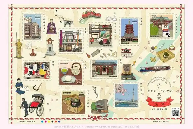 江戸-東京シリーズ第2集 84円切手(10種)の画像