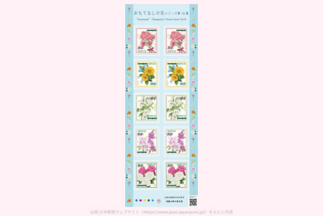 おもてなしの花シリーズ 第18集84円（5種）切手