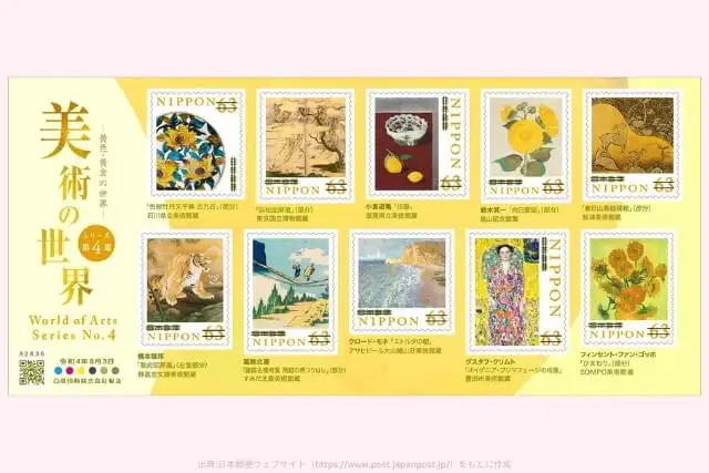 美術の世界シリーズ第4集 63円切手の画像