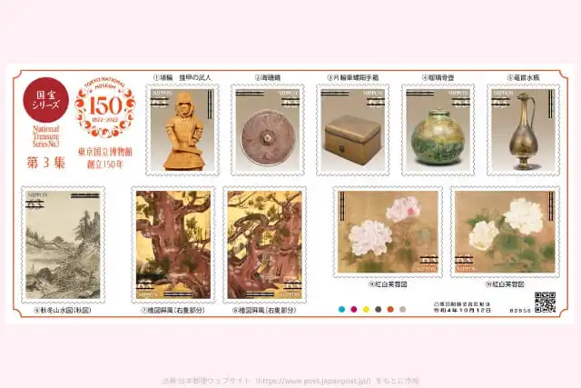 国宝シリーズ東京国立博物館創立150年 63円切手の画像
