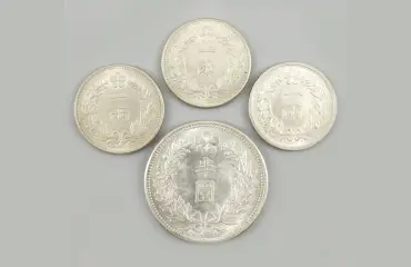 1両銀貨3枚 半圜銀貨大型 計4枚まとめ