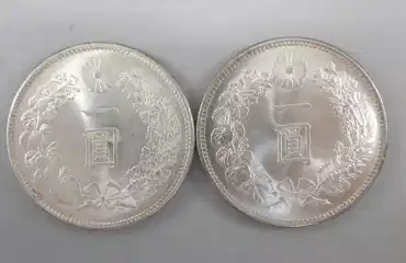 新1円銀貨 明治34年×2 美品 計2点