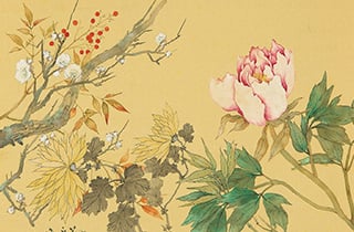 松林 桂月 四季花卉図