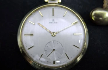 K18 REVUE 手巻懐中時計
