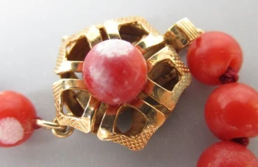 K14 珊瑚 5～9mm玉 ネックレス