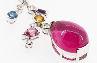 トルマリン 多石 ネックレス（ダイヤ・サファイアなど）