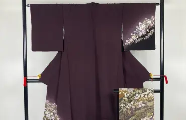 着物一式セット 落款 翠山工房 辻が花 金糸 鹿の子 桜 花 織匠小平 