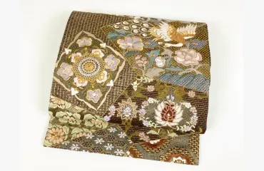 金銀糸 相良刺 汕頭刺繍