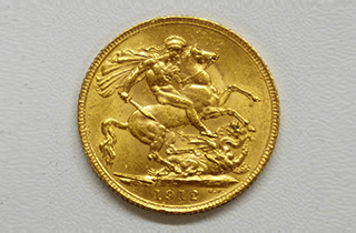 イギリス 1912年<br>ジョージ5世 ソブリン金