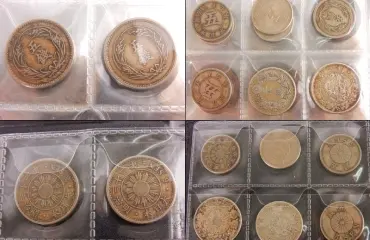 旭竜大型50銭銀貨などの写真