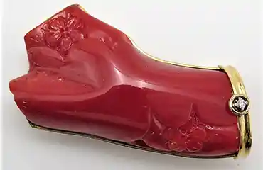 枝珊瑚 赤珊瑚 帯留
