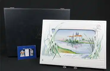 マイセン H.ブレッチュナイダーデザイン 二層プラーク 「アルブレヒト城」