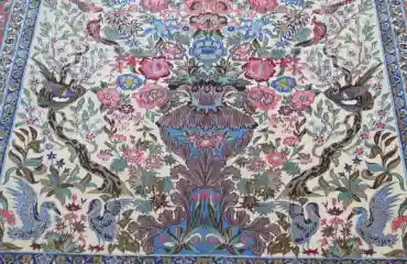 160cm×240cm ピンク系 鳥