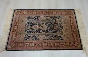 シルク 79.5cm×115cm 長方形 ピンク系 カーペット/ラグマット