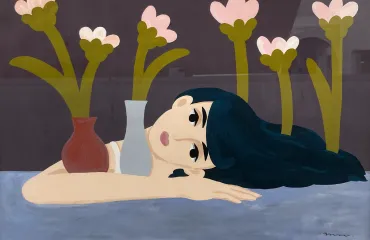 中村桃子「不完全な景色」 原画 アクリル画 2021年発表作品 額装済み 56.5×74.7cm