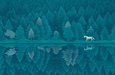 黒木版画 東山 魁夷 緑響く