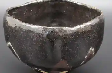 九代 大樋長左衛門 富士 黒四方茶碗 裏千家