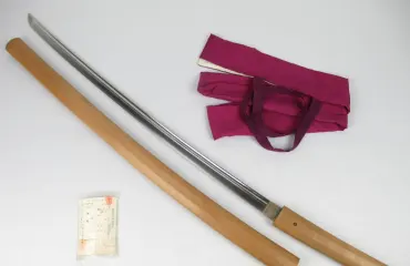 日本刀/刀（真剣）銘なし 登録証・共布あり